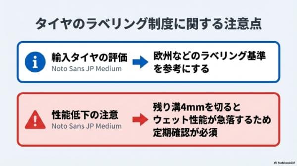 タイヤのラベリング制度に関する注意点