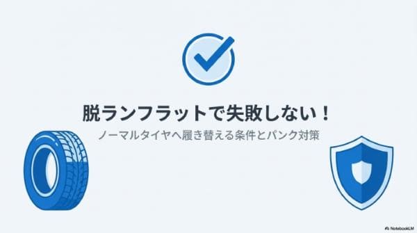 脱ランフラットで失敗しない！ノーマルタイヤへ履き替える条件とパンク対策