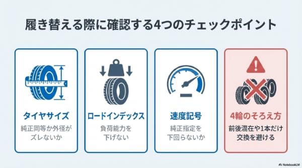 履き替える際に確認する4つのチェックポイント