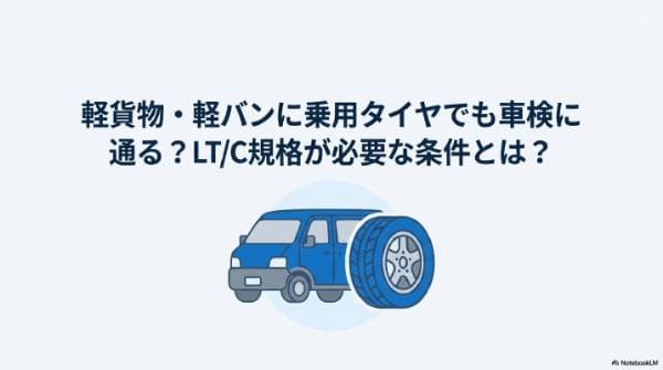 軽貨物・軽バンに乗用タイヤでも車検に通る？LT/C規格が必要な条件とは？
