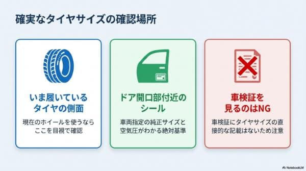 タイヤサイズはどこに書いてある？確認場所は3つで足りる
