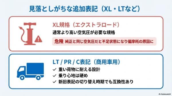 追加表記の注意点｜XLとLT/Cは見落としやすい