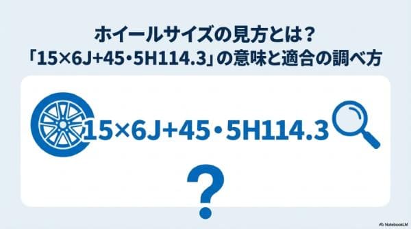 ホイールサイズの見方とは？「15×6J＋45・5H114.3」の意味と適合の調べ方