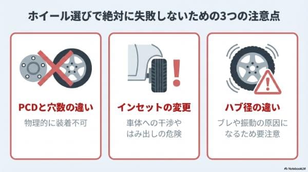 ホイール選びで絶対に失敗しないための3つの注意点