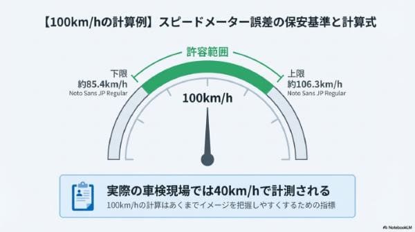 【100km/hの計算例】スピードメーター誤差の保安基準と計算式