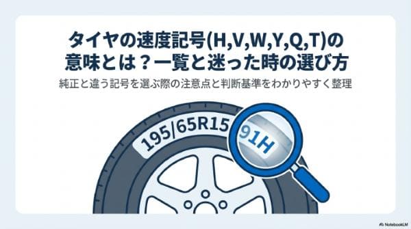 タイヤの速度記号(H,V,W,Y,Q,T)の意味とは？一覧と迷った時の選び方