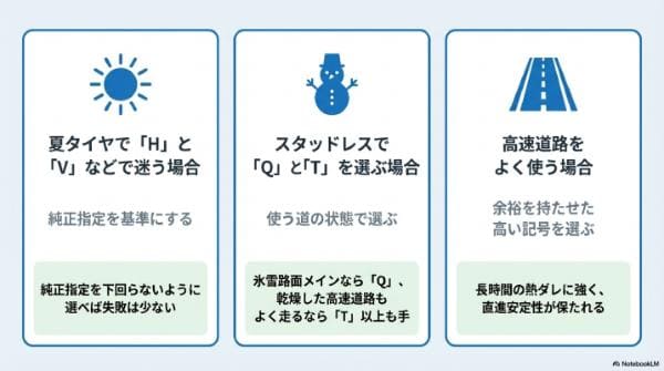 迷った時の選び方｜こんな時タイヤの速度記号はどう判断する？