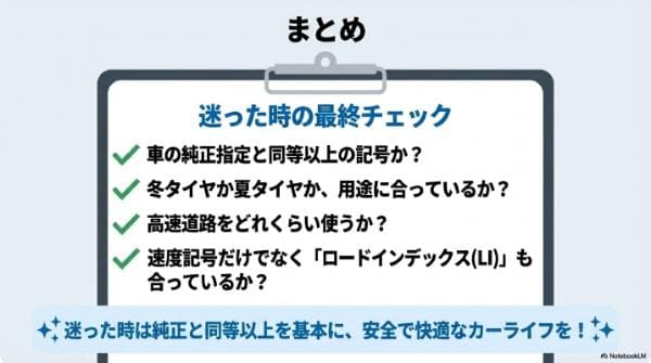 まとめ｜タイヤの速度記号(H,V,W,Y,Q,T)の意味とは？一覧と迷った時の選び方