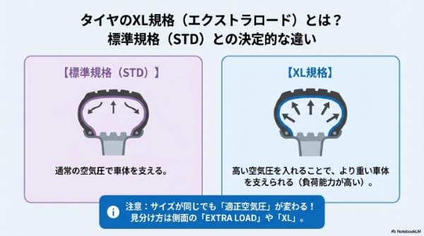 タイヤのXL規格（エクストラロード）とは？標準規格（STD）との決定的な違い