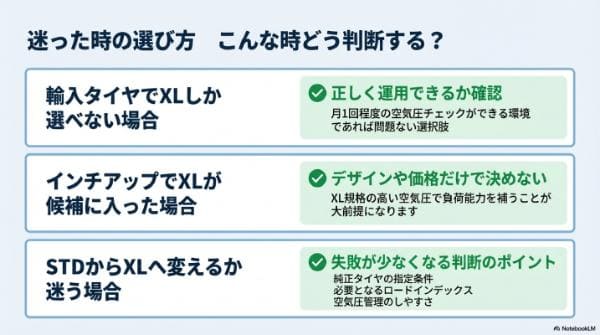 迷った時の選び方｜こんな時「XL規格」はどう判断する？
