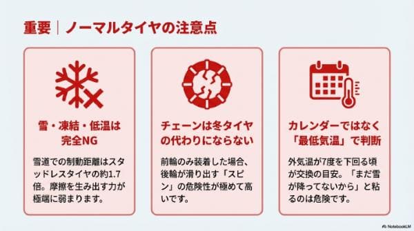 重要｜ノーマルタイヤの注意点