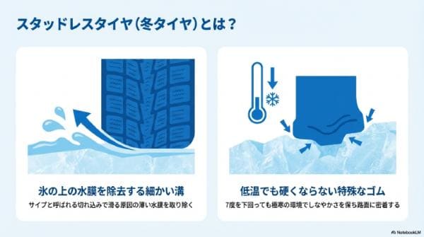スタッドレスタイヤ（冬タイヤ）とは？