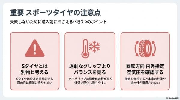 重要｜スポーツタイヤの注意点