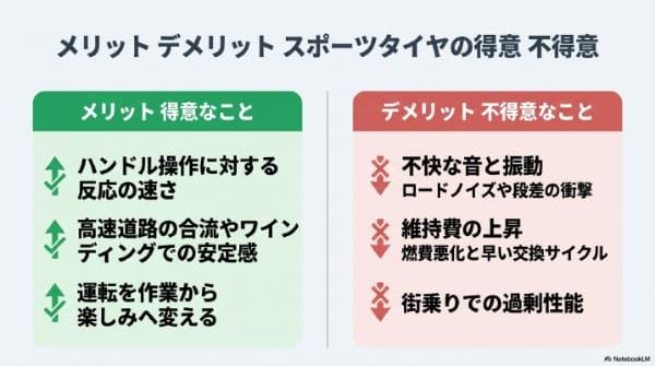 メリット・デメリット｜スポーツタイヤの得意・不得意
