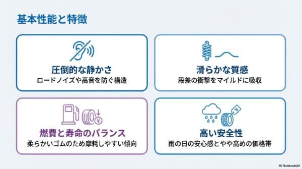 基本性能｜コンフォートタイヤの静粛性・乗り心地・燃費の特徴