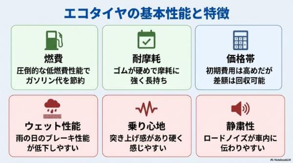 基本性能｜エコタイヤの燃費・寿命・雨の日の性能などの特徴