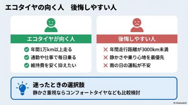 エコタイヤの向く人・後悔しやすい人