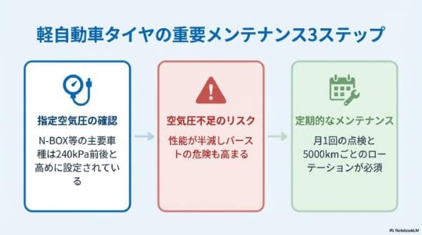 交換時のチェックポイント（軽自動車専用タイヤ）