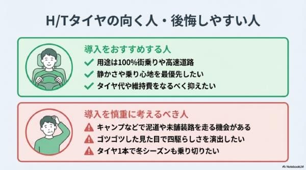 H/Tタイヤの向く人・後悔しやすい人