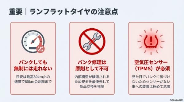 重要｜ランフラットタイヤの注意点