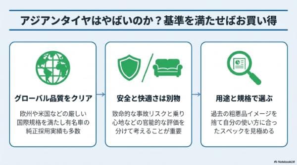 アジアンタイヤはやばいのか？基準を満たせばお買い得