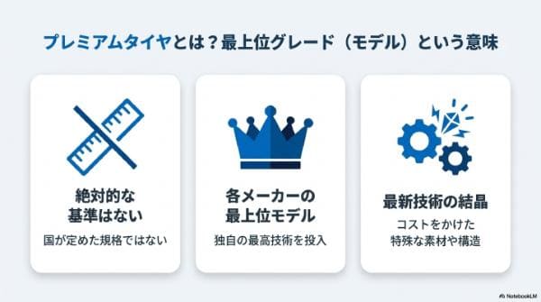プレミアムタイヤとは？最上位グレード（モデル）という意味