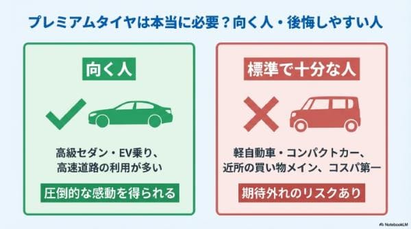 プレミアムタイヤは本当に必要？向く人・後悔しやすい人