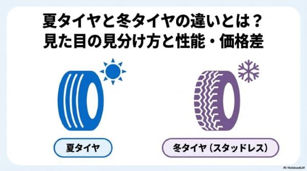 夏タイヤと冬タイヤの違いとは？見た目の見分け方と性能・価格差