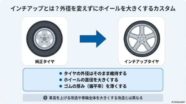 インチアップとは?外径を変えずにホイールを大きくするカスタム