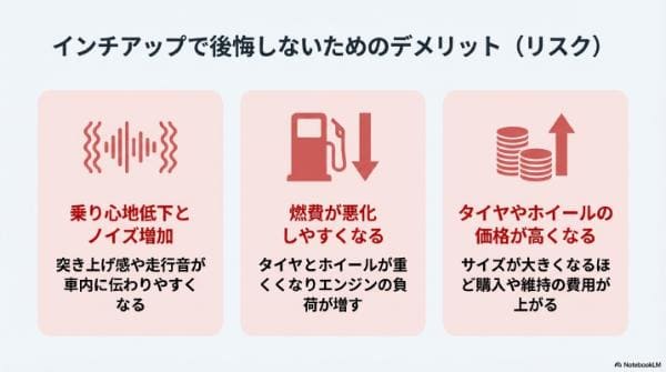 インチアップで後悔しないためのデメリット(リスク)