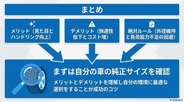 まとめ|タイヤのインチアップとは?メリット・デメリットと車検の注意点