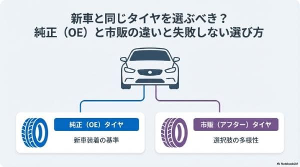 新車と同じタイヤを選ぶべき？純正（OE）と市販の違いと失敗しない選び方