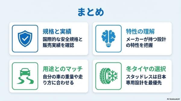 まとめ｜買ってはいけないタイヤメーカーの条件！ピレリやナンカンはダメ？