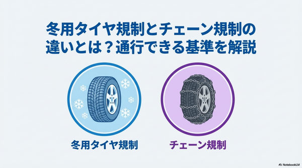 冬用タイヤ規制とチェーン規制の違いとは？通行できる基準を解説