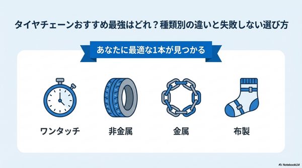 タイヤチェーンおすすめ最強はどれ？種類別の違いと失敗しない選び方